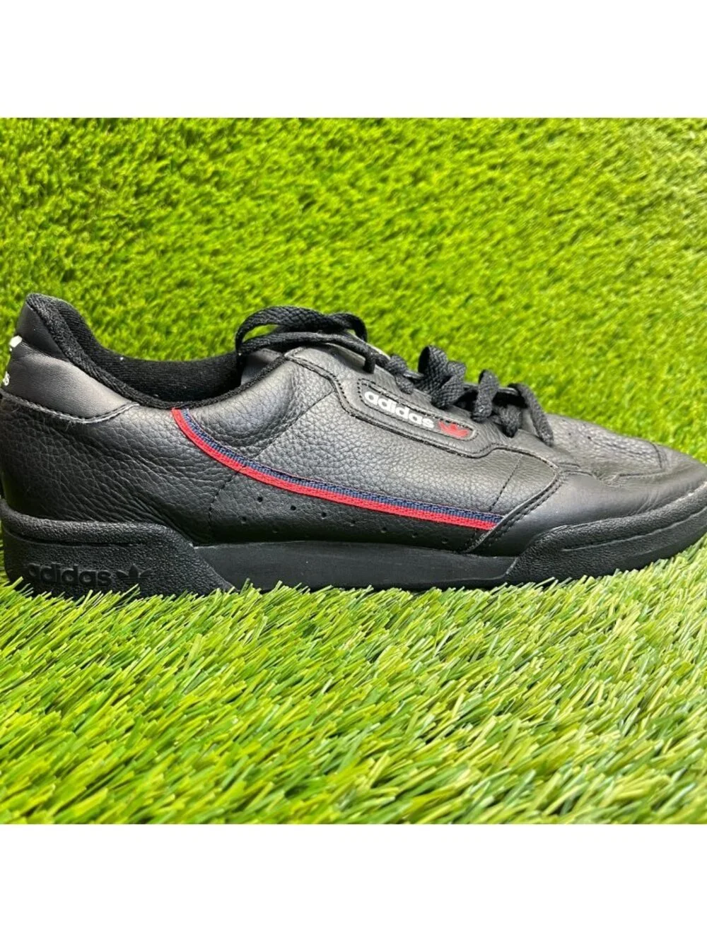 Adidas Continental 80 Mens Size 10.5 Black Red Athletic Leather Shoes Sneakers